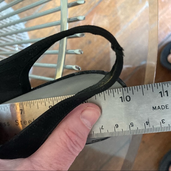 LAST CALL Vintage black sling back kitten heel womens shoes 60s - Picture 9 of 10